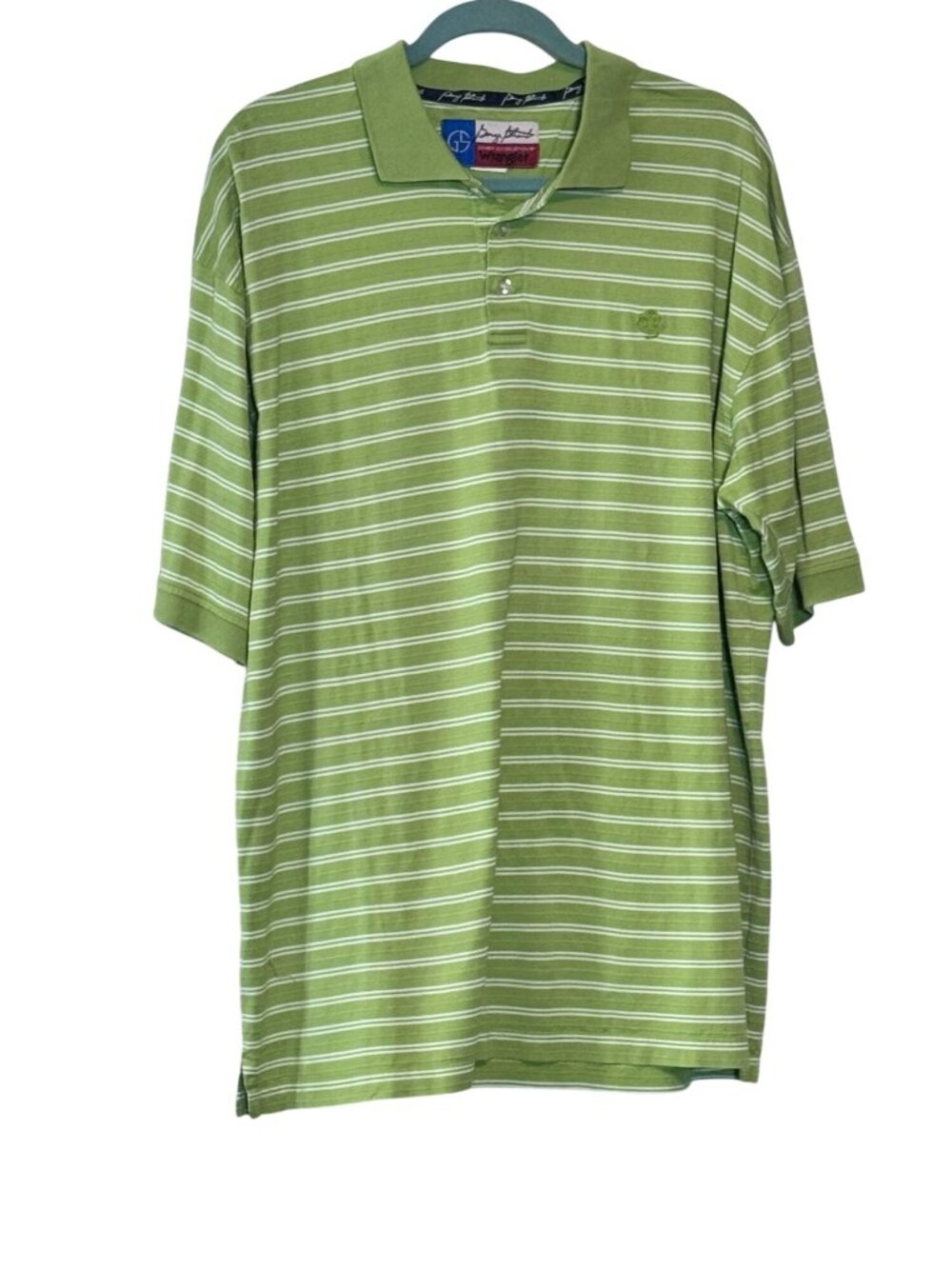Wrangler George Strait Green Striped Polo Shirt Vintage Y2K Short Sleeve - XL